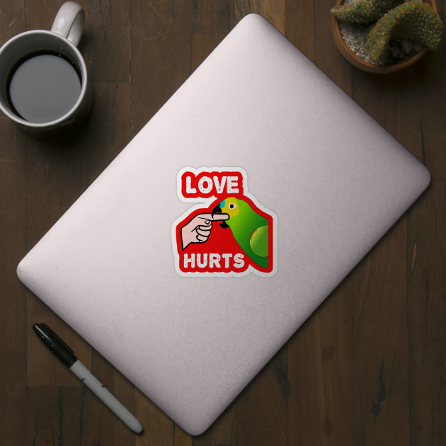 Love Hurts Blue Front Amazon Parrot Biting  (Ver.1) by Einstein Parrot